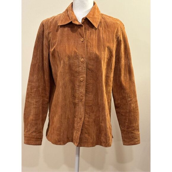Coldwater Creek Women's Suede Shacket Brown Size Medium - Picture 2 of 7